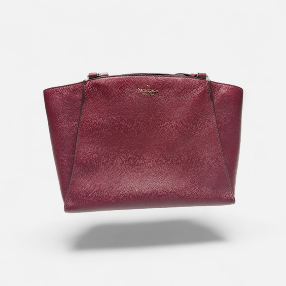 Kate Spade Brim Pebbled Leather Laptop Tote with Detachable Sleeve in "Berry" - Picture 2 of 12